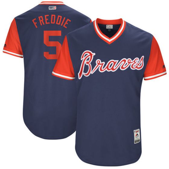 Men Atlanta Braves #5 Freddie Blue New Rush Limited MLB Jerseys->atlanta braves->MLB Jersey